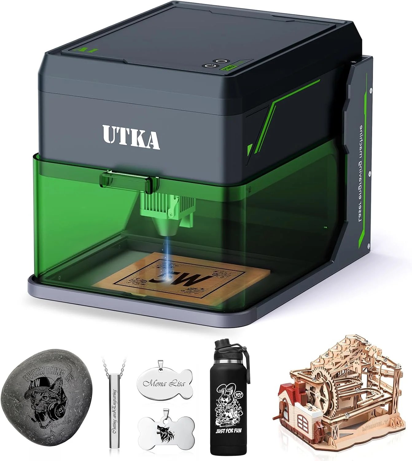 Buy UTKA A1 5W Mini Laser Engraver,High Speed 8000mm/min Laser Cutter, Portable Laser Engraving Machine for Wood,Leather,Acrylic,Painted Metal,Laser Class1 Mini Engraver with 3.93 * 3.93in Engraving Area online at best price and delivery in islamabad rawalpindi lahore peshawar faisalabad karachi hyderabad quetta wah taxila multan sialkot mardan Pakistan