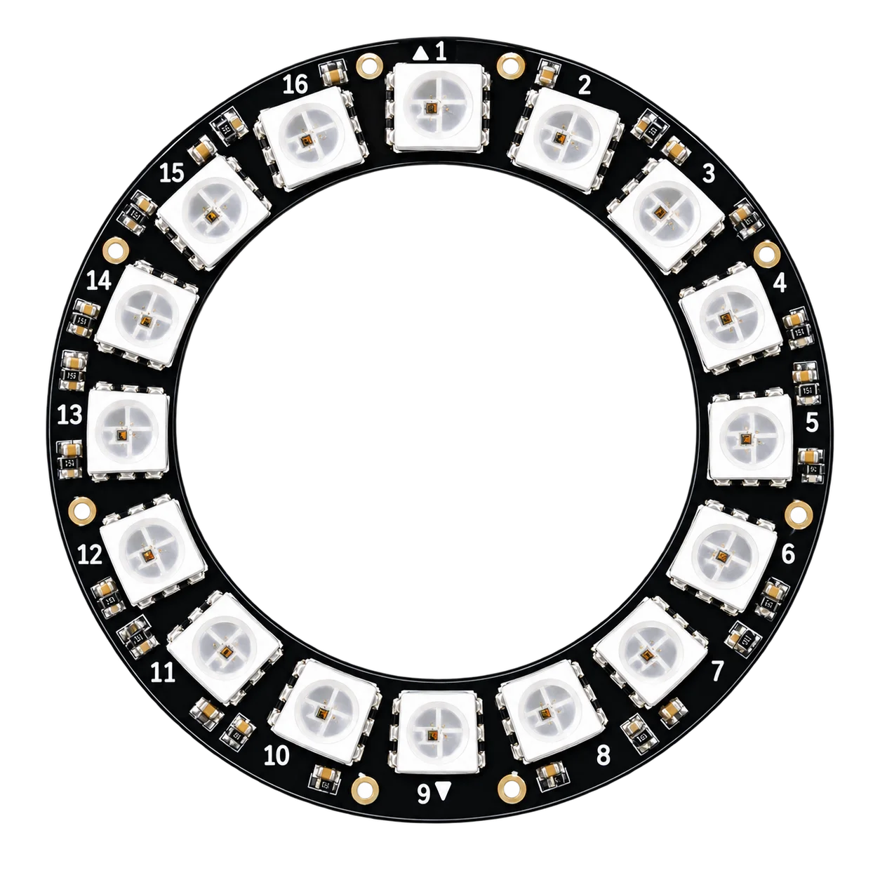 Buy RGB LED Ring WS2812 16 Bit RGB LEDs 5V Arduino Controlled Addressable LED Module online at best price and delivery in islamabad rawalpindi lahore peshawar faisalabad karachi hyderabad quetta wah taxila multan sialkot mardan Pakistan